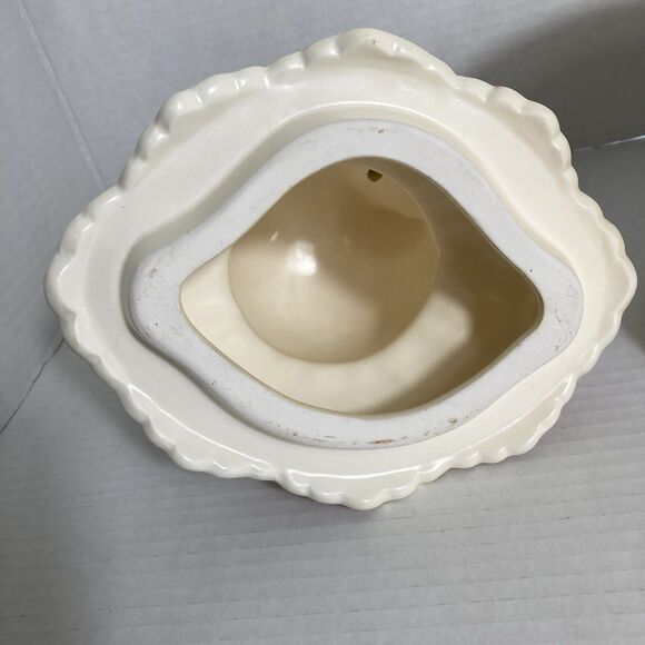 Vintage Ceramic Cookie Jar Kitty Cat in Dress Book Flowers Beautiful Eyes Japan - Picture 9 of 12